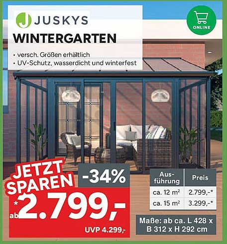 Juskys Wintergarten – Ihr Traum für jeden Garten!