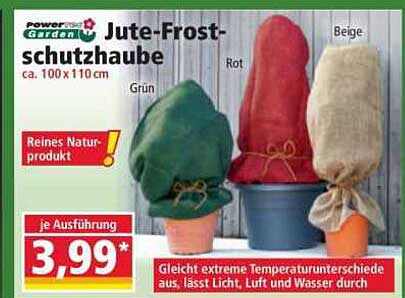 Jute-Frostschutzhaube