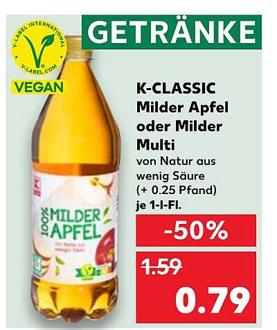 K-CLASSIC Milder Apfel oder Milder Multi