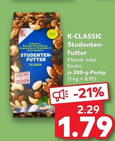 K-CLASSIC Studentenfutter Klassik oder Exotic je 200-g-Pack.