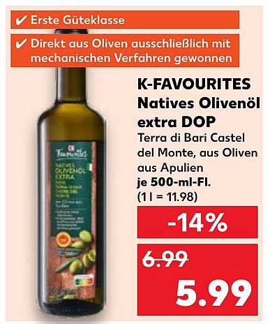 K-FAVOURITES Natives Olivenöl extra DOP 500 ml