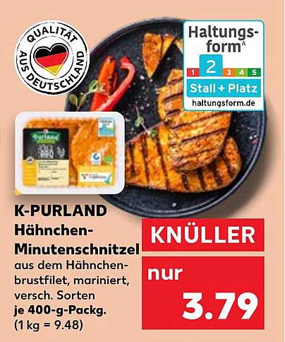 K-PURLAND Hähnchen-Minutenschnitzel