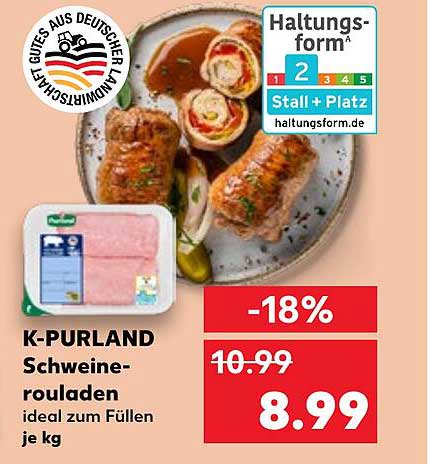 K-Purland Schweinerouladen ideal zum Füllen