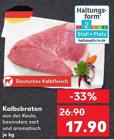Kalbsbraten aus der Keule - besonders zart und aromatisch