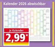Kalender 2026 abwischbar