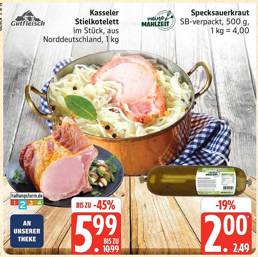 Kasseler Stielkotelette im Stück aus Norddeutschland, 1 kg