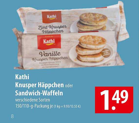 Kathi Knusper Häppchen oder Sandwich-Waffeln