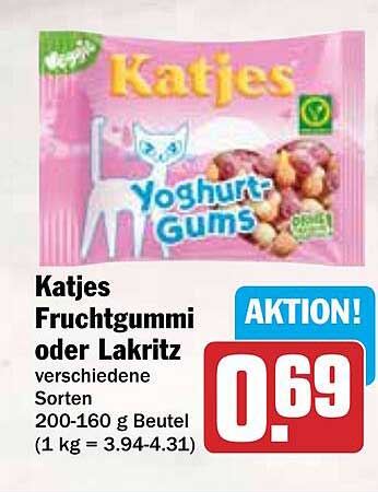 Katjes Fruchtgummi oder Lakritz verschiedene Sorten 200-160 g Beutel