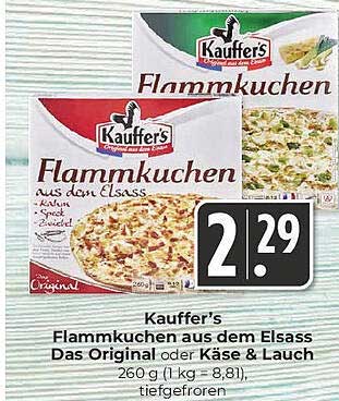 Kauffer's Flammkuchen aus dem Elsass - Das Original oder Käse & Lauch
