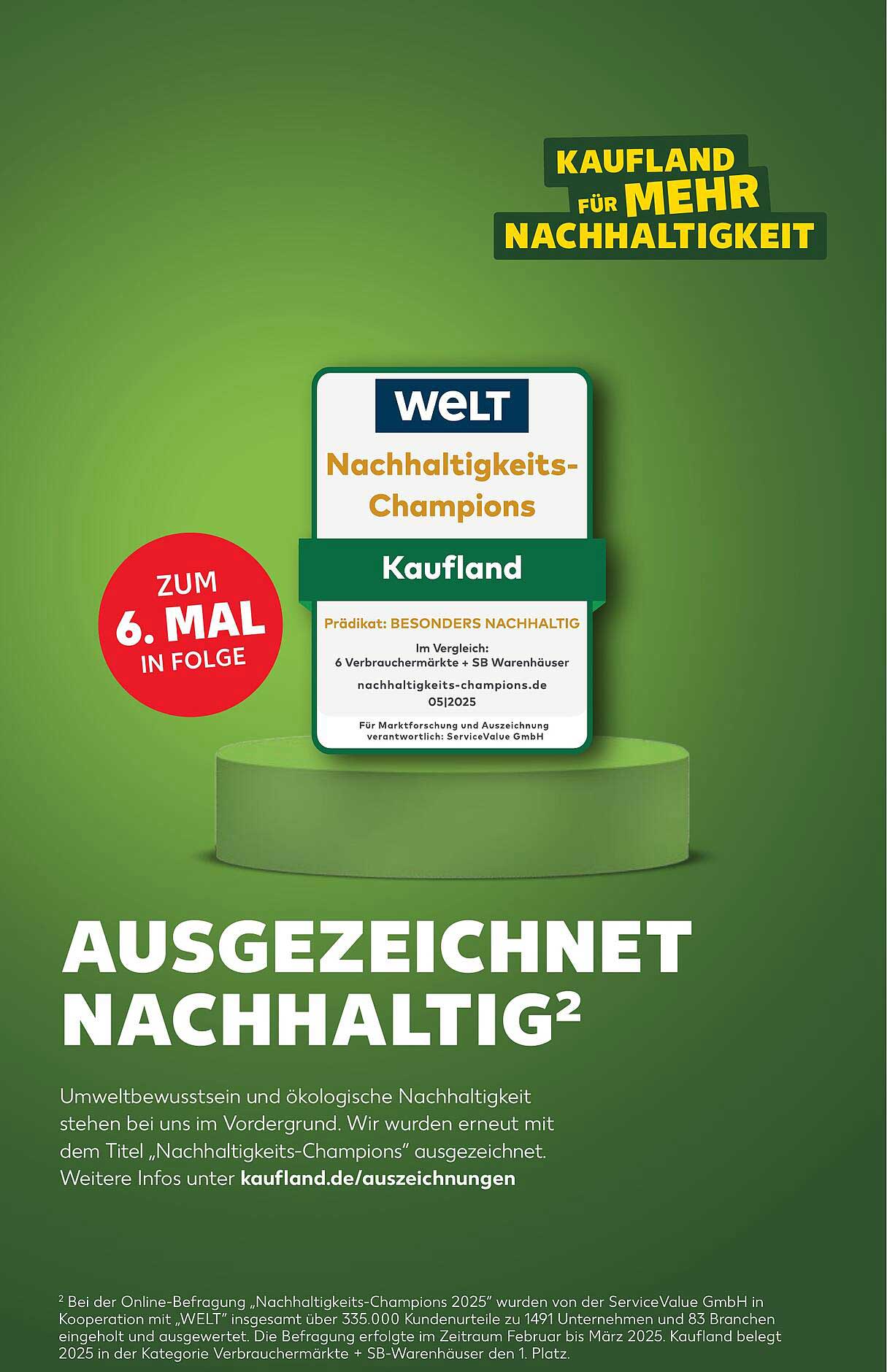 Kaufland: Ausgezeichnet nachhaltig – 6. Mal in Folge