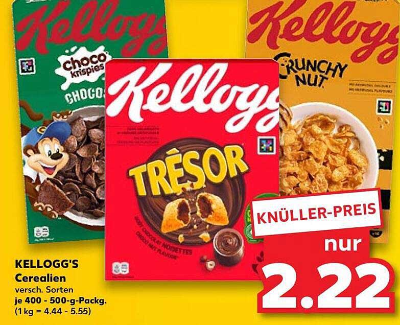 KELLOGG'S CEREALIEN – Verschiedene Sorten