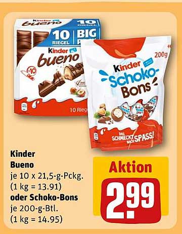 Kinder Bueno oder Schoko-Bons – Aktionspreis