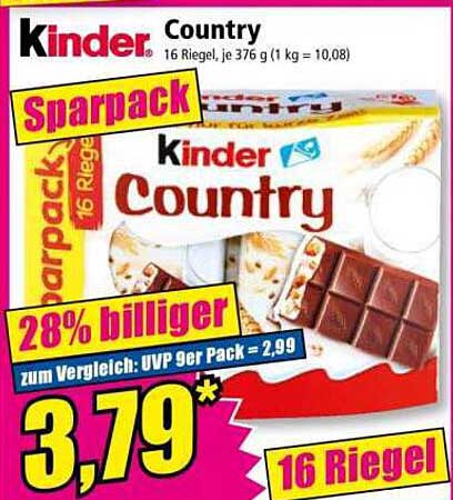 Kinder Country Sparpack - 16 Riegel