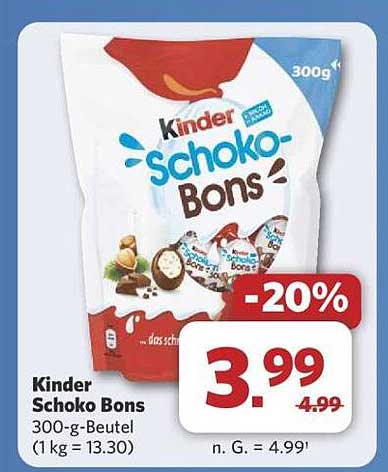Kinder Schoko Bons 300-g-Beutel (1 kg = 13,30)