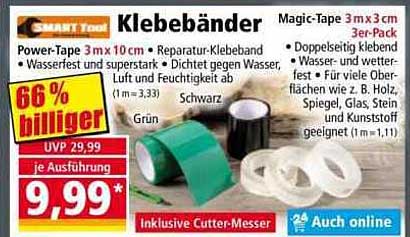Klebebänder 3m x 3 cm - 3er-Pack von SMART Tool