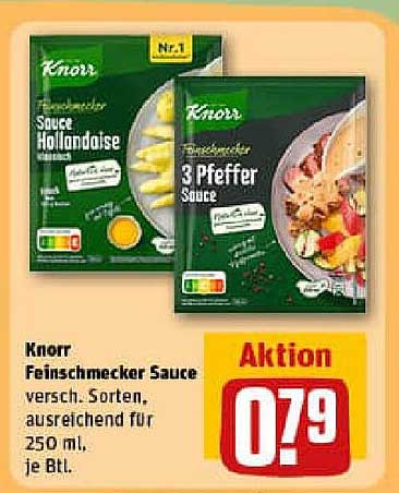 Knorr Feinschmecker Sauce, verschiedene Sorten, 250 ml, je Btl.