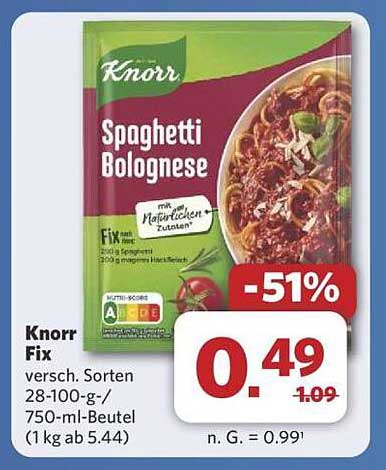 Knorr Fix Spaghetti Bolognese 750 ml
