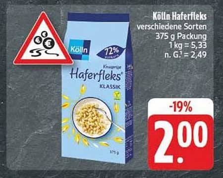 Kölln Haferfleks verschiedene Sorten 375 g Packung