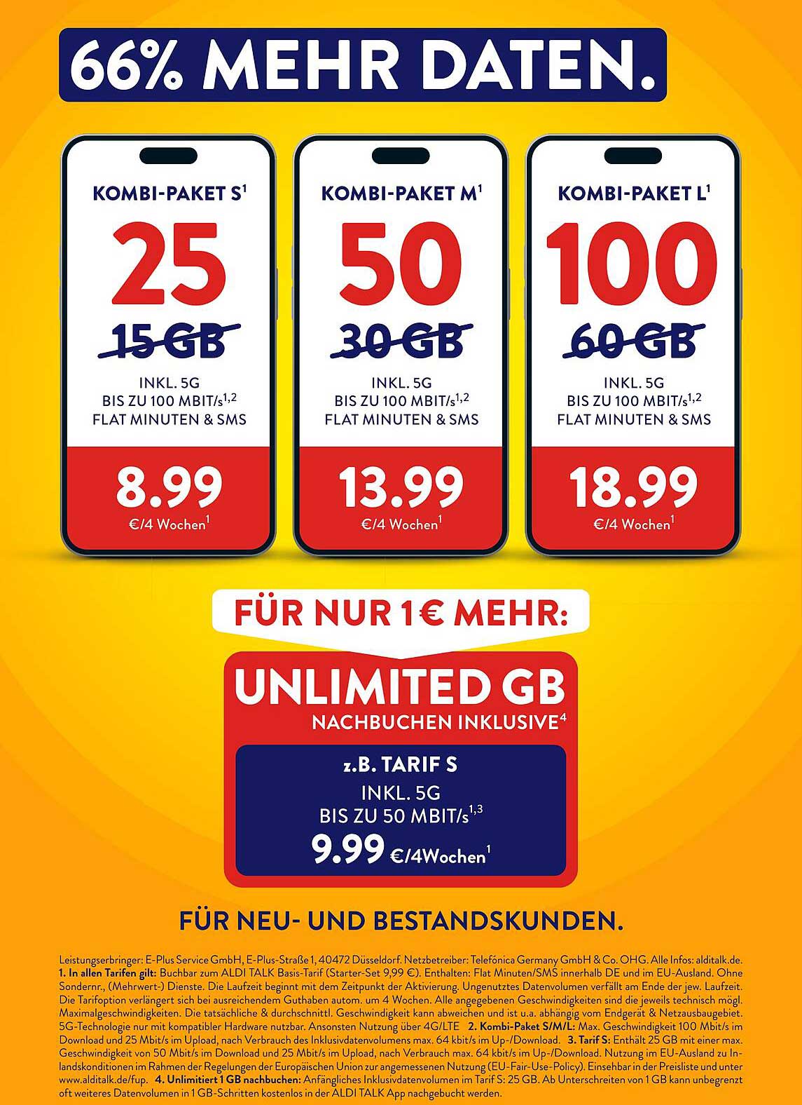 Kombi-Paket S - 15 GB für nur 8,99 €