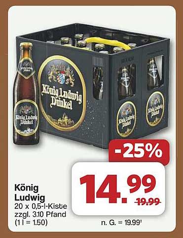 König Ludwig Dunkel – 20 x 0,5-Liter-Kiste