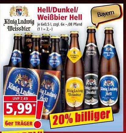 König Ludwig Weißbier Hell - 6er Träger