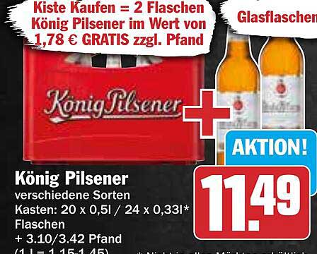 König Pilsener Kiste - 20 x 0,5 l (2 Flaschen GRATIS!)