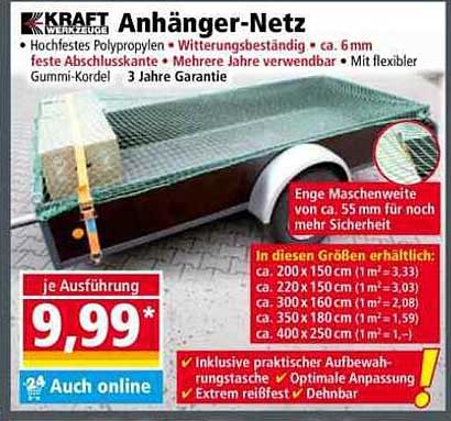 KRAFT Anhänger-Netz - Verfügbar in verschiedenen Größen