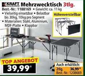 KRAFT Mehrzwecktisch 3-tlg.