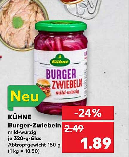 KÜHNE Burger-Zwiebeln mild-würzig 320 g