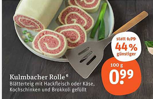 Kulmbacher Rolle - Blätterteig mit Hackfleisch oder Käse, Kochschinken und Brokkoli gefüllt
