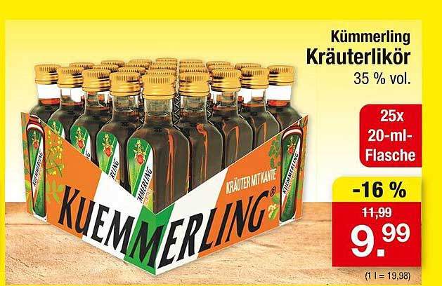 Kümmelring Kräuterlikör 35 % vol - 25x 20-ml-Flasche