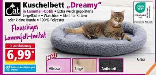 Kuschelbett „Dreamy“ in Lammfell-Optik