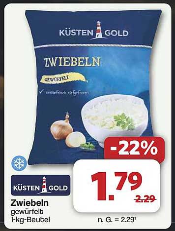 KÜSTEN GOLD Zwiebeln gewürfelt - 1-kg-Beutel