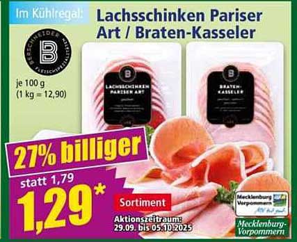 Lachsschinken Pariser Art / Braten-Kasseler - 27% billiger!