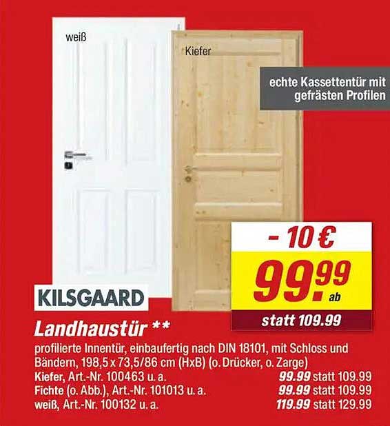 Landhaustür ** profiliert – Kiefer und Weiß