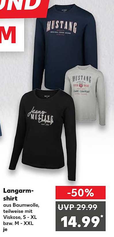 Langarmshirt aus Baumwolle mit Viskose von Mustang