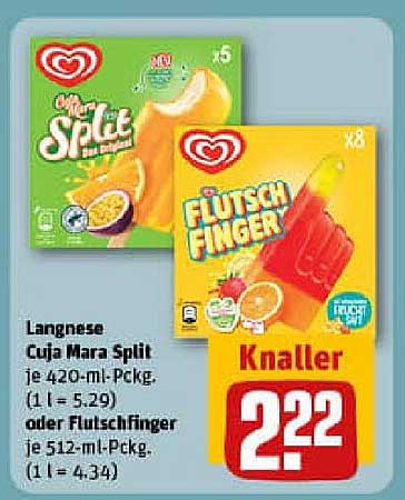 Langnese Cuja Mara Split und Flutschfinger – Knaller zum Aktionspreis!