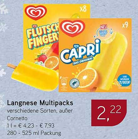 Langnese Multipacks – verschiedene Sorten, außer Cornetto