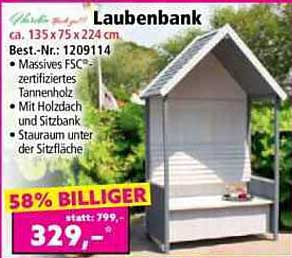 Laubenbank aus massivem Tannenholz