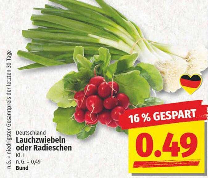Lauchzwiebeln oder Radieschen