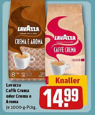 Lavazza Caffè Crema oder Crema e Aroma je 1000-g-Pack