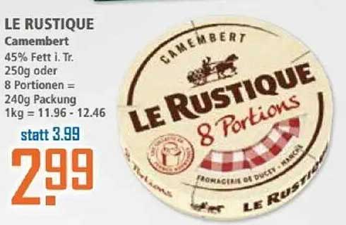 LE RUSTIQUE Camembert 250g – 8 Portionen