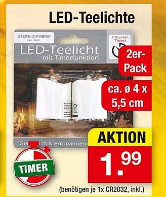 LED-Teelichte 2er-Pack mit Timerfunktion