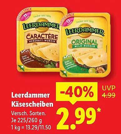 Leerdammer Käse scheiben - 40% Preisnachlass!