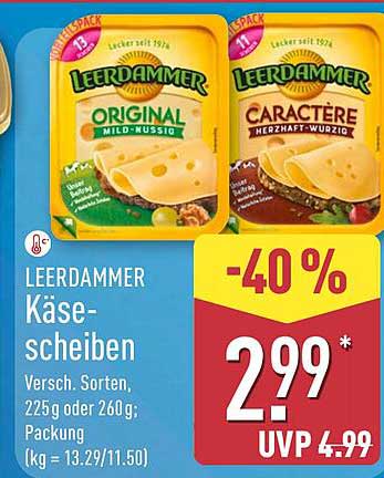 LEERDAMMER Käse scheiben - verschiedene Sorten