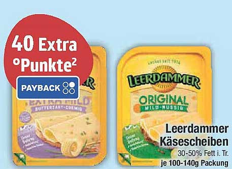 Leerdammer Käsescheiben 30-50% Fett i. Tr. je 100-140g Packung