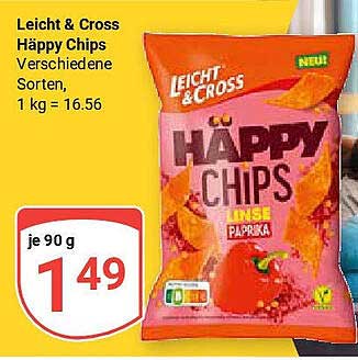 Leicht & Cross Häppy Chips 90 g - Paprika