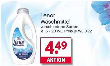 Lenor Waschmittel verschiedene Sorten je 15 - 20 WL, Preis je WL 0.22