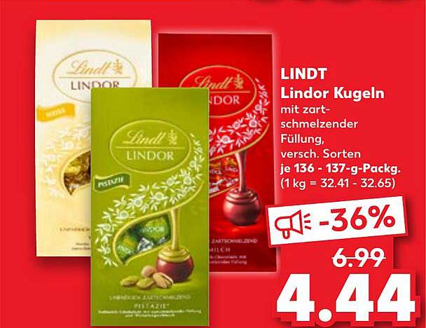 LINDT Lindor Kugeln mit zart-schmelzender Füllung