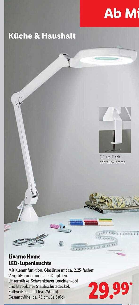 Livarno Home LED-Lupenleuchte mit Klemmfunktion